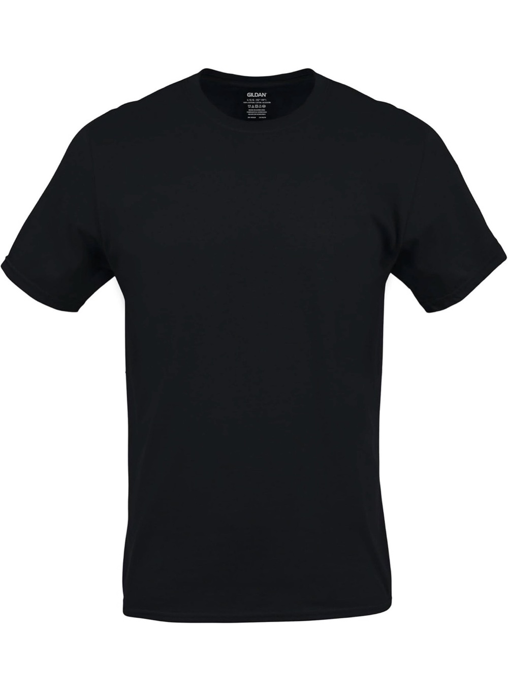 Gildan Men's Solid Black Short Sleeve Crew Tee 6 pack